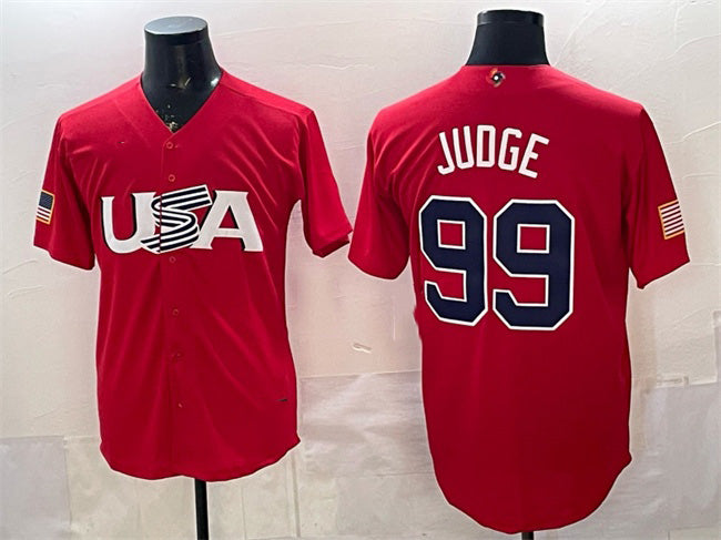 USA Baseball #99 Aaron Judge Red World Baseball Classic Stitched Baseball Jersey