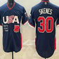 USA Undefeated #30 Paul Skenes Navy 2026 World Baseball Classic Cool Base Stitched Baseball Jersey