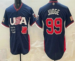 USA Undefeated #99 Aaron Judge Navy 2026 World Baseball Classic Cool Base Stitched Baseball Jersey