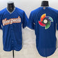 Venezuela Baseball Blue 2026 World Baseball Classic Big Logo Road Stadium Stitched Baseball Jersey