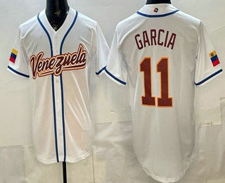 Venezuela Baseball #11 Maikel Garcia White 2026 World Baseball Classic Cool Base Stitched Baseball Jersey