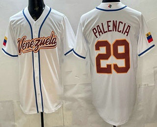 Venezuela Baseball #29 Daniel Palencia White 2026 World Baseball Classic Cool Base Stitched Baseball Jersey