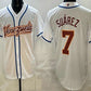 Venezuela Baseball #7 Eugenio Suarez White 2026 World Baseball Classic Cool Base Stitched Baseball Jersey