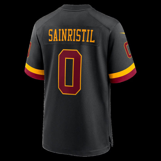 W.Commanders #0 Mike Sainristil Black Hail Raiser Alternate Game Stitched Football American Jersey