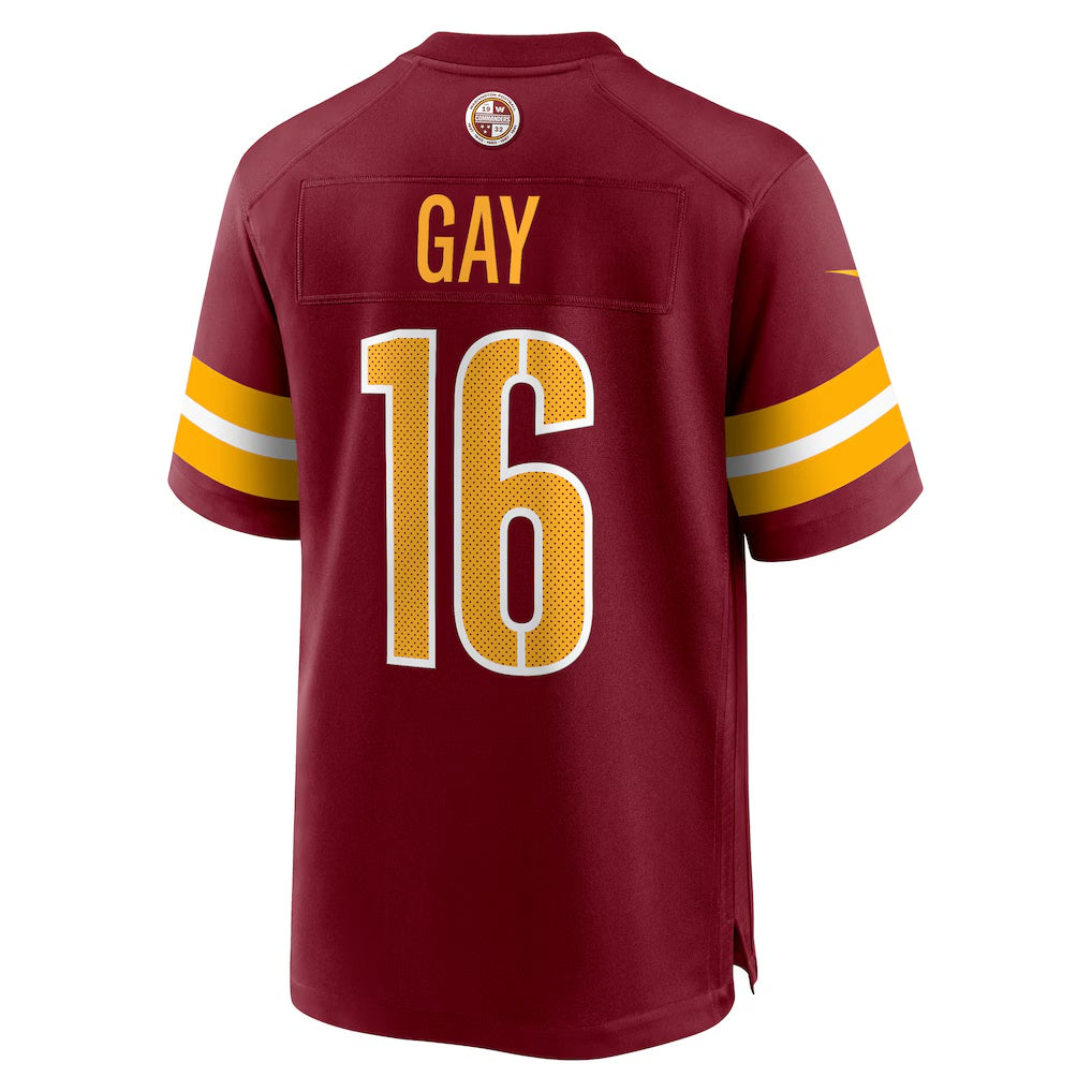 W.Commanders #16 Matt Gay Burgundy Team Game Stitched American Football Jerseys