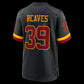 W.Commanders #39 Jeremy Reaves Black Hail Raiser Alternate Game Stitched Football American Jersey