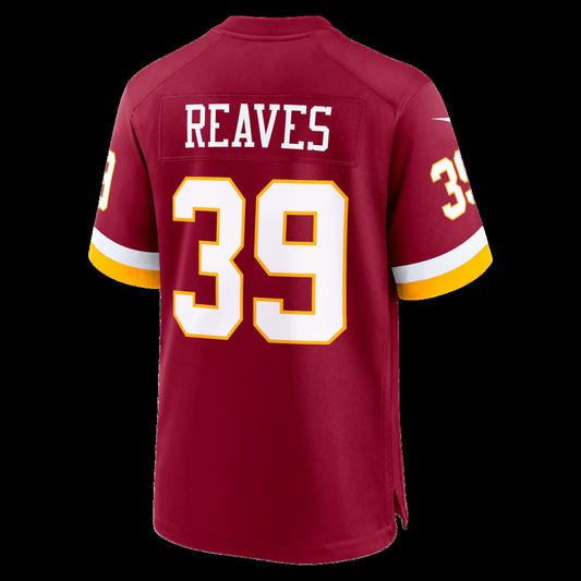 W.Commanders #39 Jeremy Reaves Burgundy Game Stitched Football American Jersey