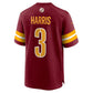 W.Commanders #3 Will Harris Burgundy Team Game Stitched American Football Jerseys