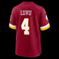 W.Commanders #4 Frankie Luvu Burgundy Game Stitched Football American Jersey