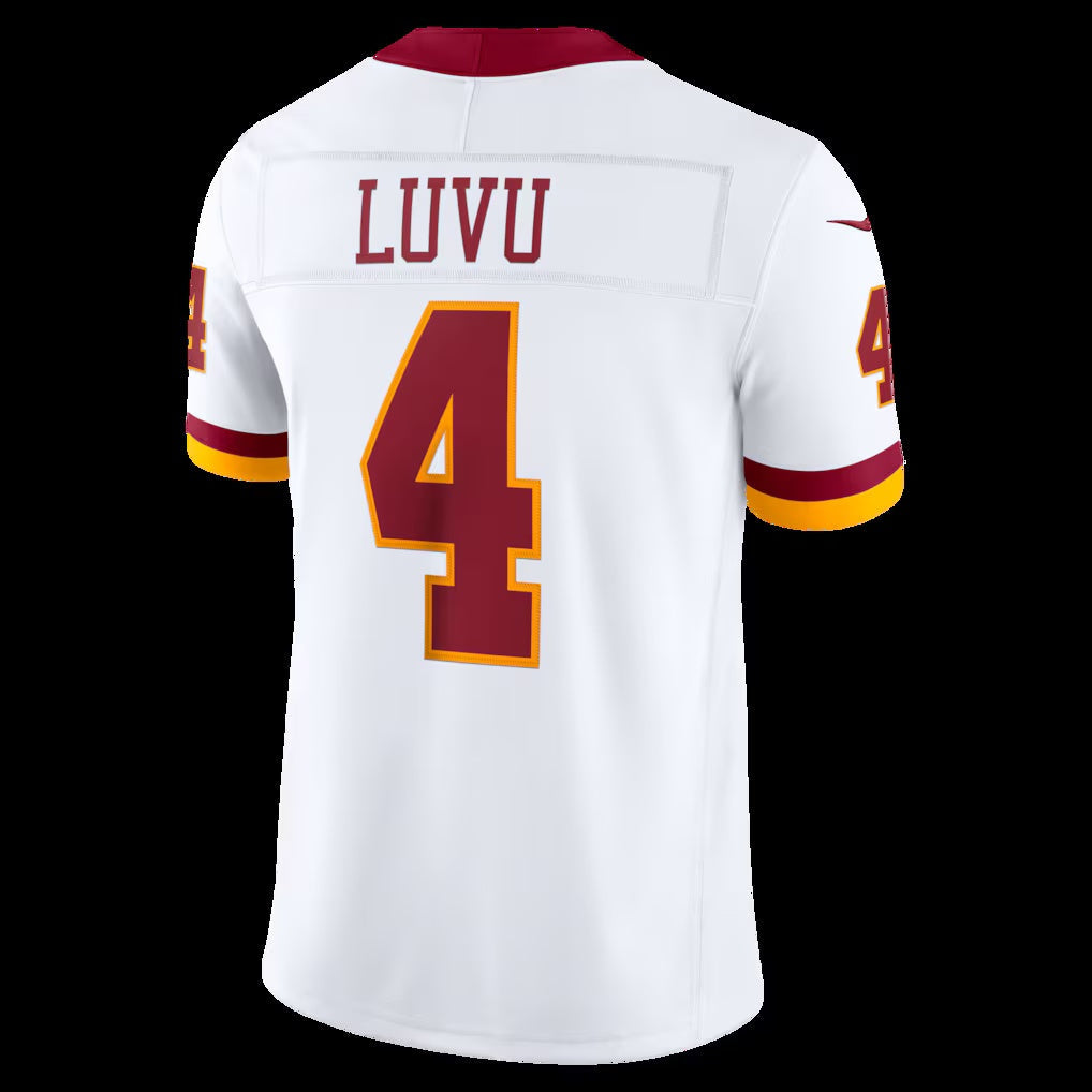 W.Commanders #4 Frankie Luvu White Super Bowl Era Vapor F.U.S.E. Sewn Down Limited Stitched Football American Jersey