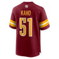 W.Commanders #51 Ale Kaho Burgundy Team Game Stitched American Football Jerseys