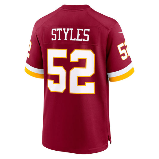 W.Commanders #52 Sonny Styles Burgundy 2026 Draft First Round Pick No. 7 Team Game Stitched American Football Jersey