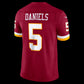 W.Commanders #5 Jayden Daniels Burgundy Vapor F.U.S.E. Sewn Down Limited Stitched Football American Jersey