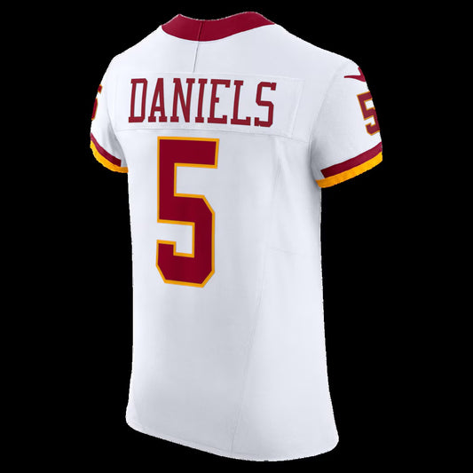 W.Commanders #5 Jayden Daniels White Alternate 2 Vapor F.U.S.E. Elite Stitched American Football Jerseys