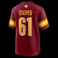 W.Commanders #61 Tyler Cooper Burgundy Team Game Stitched American Football Jerseys