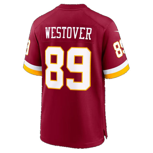 W.Commanders #89 Jack Westover Burgundy Puhics Team Game Jersey