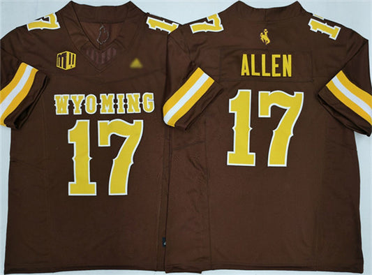 W.Cowboys #17 Josh Allen Brown 2026 F.U.S.E. Stitched Football American College Jerseys
