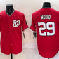 Washington Nationals #29 James Wood Red Limited Stitched Baseball Jersey