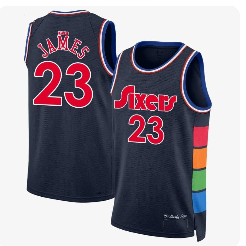 PH.76ers #23 LeBron James Black Swingman Jersey - Icon Edition Stitched American Basketball Jersey
