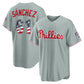 Philadelphia Phillies #61 Cristopher Sanchez USA 250 Fourth of July Road Stadium Jersey - Gray Puhics