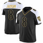 B.Ravens #8 Lamar Jackson Black Maryland Patch Vapor Gold Jersey – All Stitched American Football Jerseys