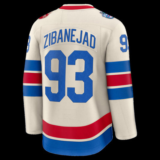 Custom NY.Rangers #93 Mika Zibanejad Fanatics Beige 2026 Winter Classic Premium Stitched American Hockey Jerseys