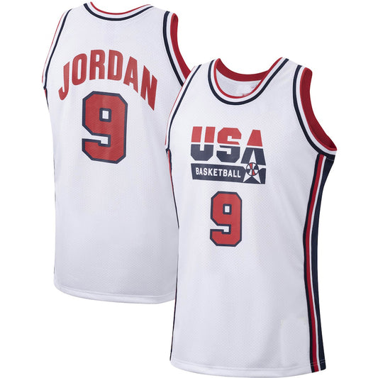Basketball #9 JD USA  Fanatics Authentic Autographed Team USA 1992 Jersey - Upper Deck - White Stitched American Basketball Jersey