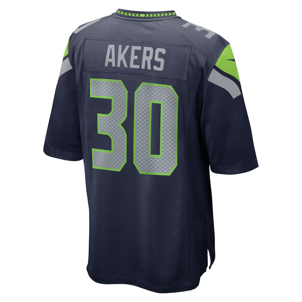 S.Seahawks #30 Cam Akers College Navy Team Game Stitched American Football Jerseys