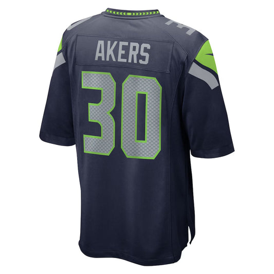 S.Seahawks #30 Cam Akers College Navy Team Game Stitched American Football Jerseys