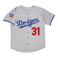 Los Angeles Dodgers #31 Mike Piazza #1997 Road Jersey w/ Jackie 50th Patch Stitched Baseball Jerseys