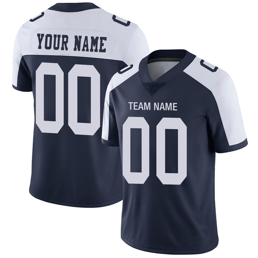 Custom D.Cowboys Football Jerseys Team Player or Personalized Design Your Own Name for Men's Women's Youth Jerseys Navy