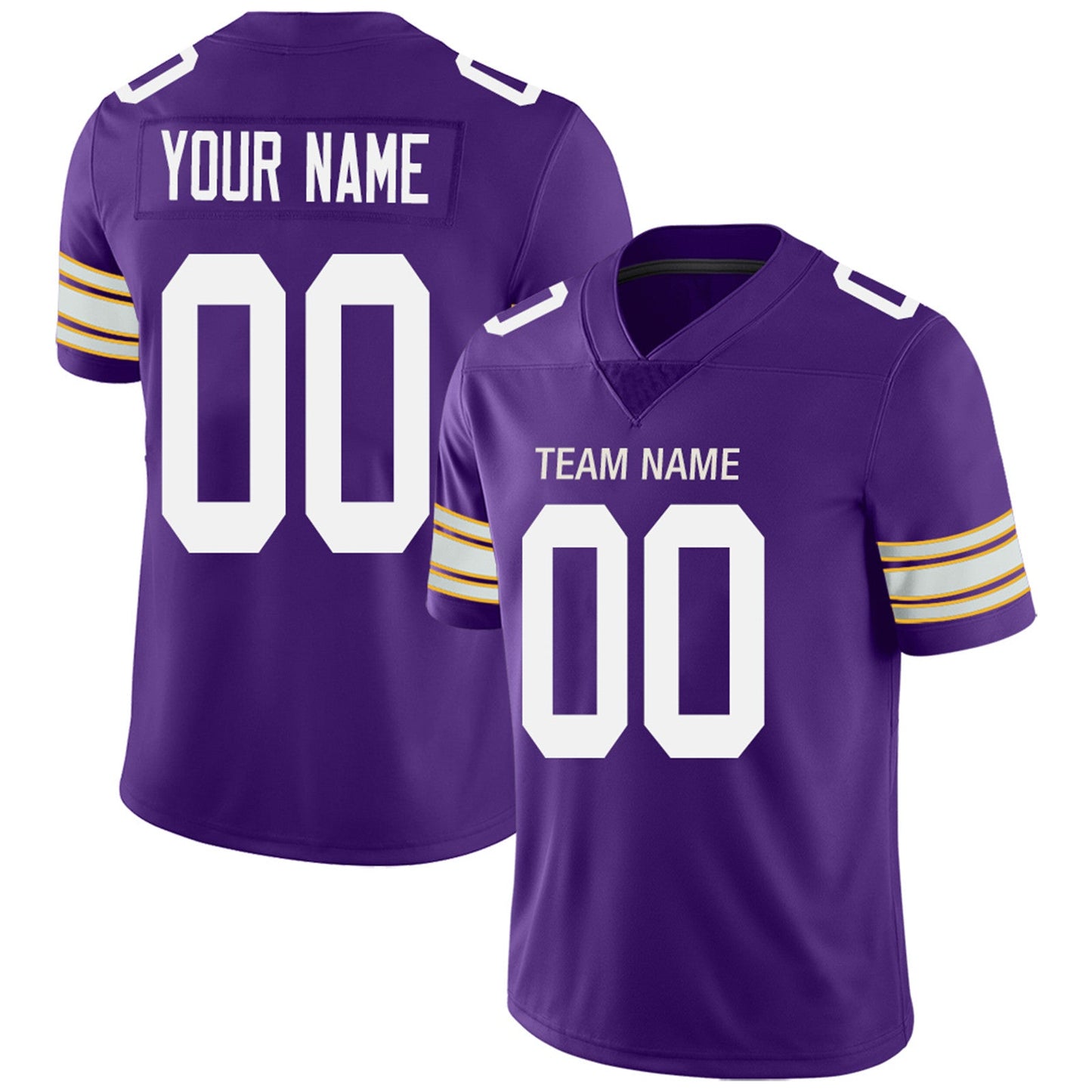 Custom MN.Vikings Football Jerseys Team Player or Personalized Design Your Own Name for Men's Women's Youth Jerseys Purple