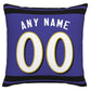 Custom B.Ravens Pillow Purple Football Team Decorative Throw Pillow Case Print Personalized Football Style Fans Letters & Number Birthday Gift Football Pillows