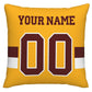 Custom W.Football Team Pillow Decorative Throw Pillow Case - Print Personalized Football Team Fans Name & Number Birthday Gift Football Pillows