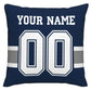 Custom D.Cowboys Pillow Decorative Throw Pillow Case - Print Personalized Football Team Fans Name & Number Birthday Gift Football Pillows