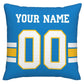 Custom LA.Chargers Pillow Decorative Throw Pillow Case - Print Personalized Football Team Fans Name & Number Birthday Gift Football Pillows