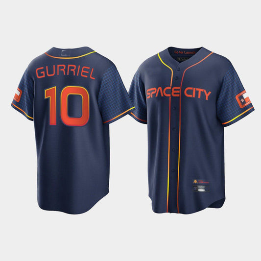 Baseball Jerseys New Houston Astros 10 Yuli Gurriel Navy Stitched 2022 Space City Connect Jerseys