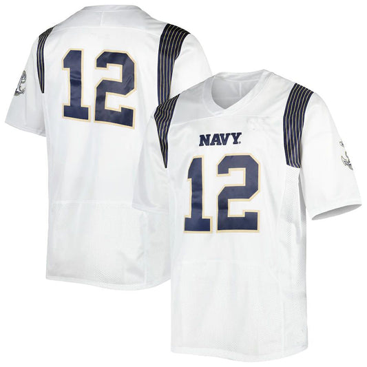 #12 N.Midshipmen Under Armour Premier Limited Jersey White Stitched American College Jerseys