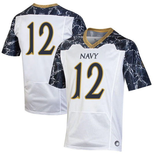 #12 N.Midshipmen Under Armour Women's 175 Years Special Game Replica Jersey White Navy Stitched American College Jerseys