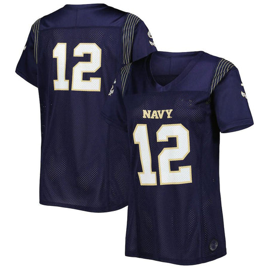 #12 N.Midshipmen Under Armour Women's Replica Team Football Jersey  Navy Stitched American College Jerseys