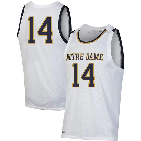#14 N.Dame Fighting Irish Under Armour Throwback Replica Basketball Jersey White Stitched American College Jerseys