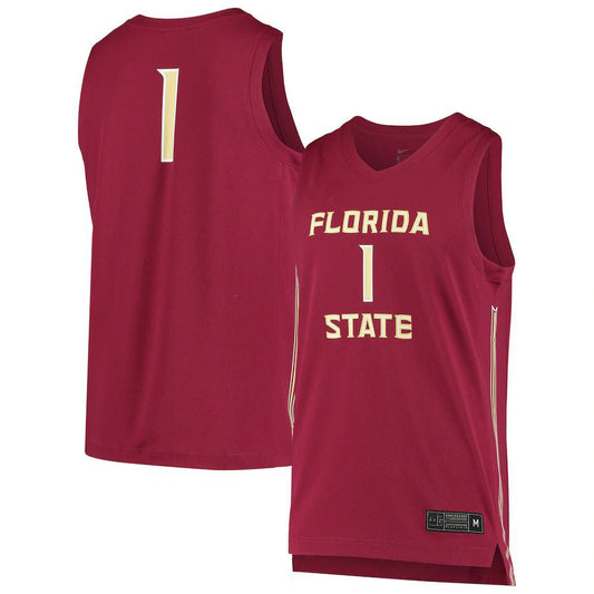#1 F.State Seminoles Unisex Replica Basketball Jersey Garnet Stitched American College Jerseys