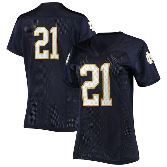 #21 N.Dame Fighting Irish Under Armour Replica Football Jersey Navy Stitched American College Jerseys