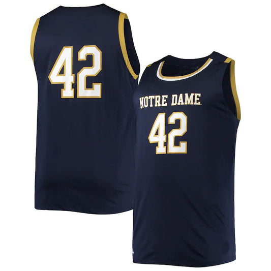 #42 N.Dame Fighting Irish Under Armour Replica Basketball Jersey Navy Stitched American College Jerseys