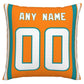 Custom M.Dolphins Pillow Decorative Throw Pillow Case - Print Personalized Football Team Fans Name & Number Birthday Gift Football Pillows