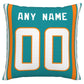 Custom M.Dolphins Pillow Decorative Throw Pillow Case - Print Personalized Football Team Fans Name & Number Birthday Gift Football Pillows