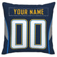 Custom LA.Chargers Pillow Decorative Throw Pillow Case - Print Personalized Football Team Fans Name & Number Birthday Gift Football Pillows