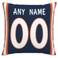 Custom D.Broncos Pillow Decorative Throw Pillow Case - Print Personalized Football Team Fans Name & Number Birthday Gift Football Pillows