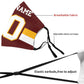 Custom W.Commanders Face Covering Football Team Decorative Adult Face Mask With Filters PM 2.5 Burgundy 2-Pack