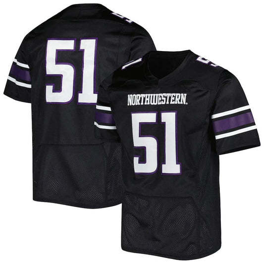 #51 N.Wildcats Under Armour Premier Limited Jersey Football Jersey Black Stitched American College Jerseys